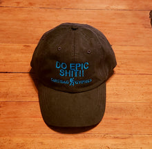 Load image into Gallery viewer, DO EPIC SHIT!!  ADAMS Black Dirtbag Gypsies Hat! White,  Aqua Blue and Neon Pink Adams Optimum Solid Pigment Dyed Hat.