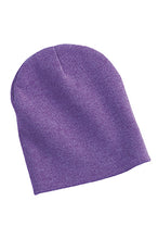Load image into Gallery viewer, Heather Purple with Black Dirtbag Gypsies Logo 8&quot; Knit Beanie