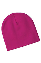 Load image into Gallery viewer, Neon Fuschia  with Black Dirtbag Gypsies Logo 8&quot; Knit Beanie