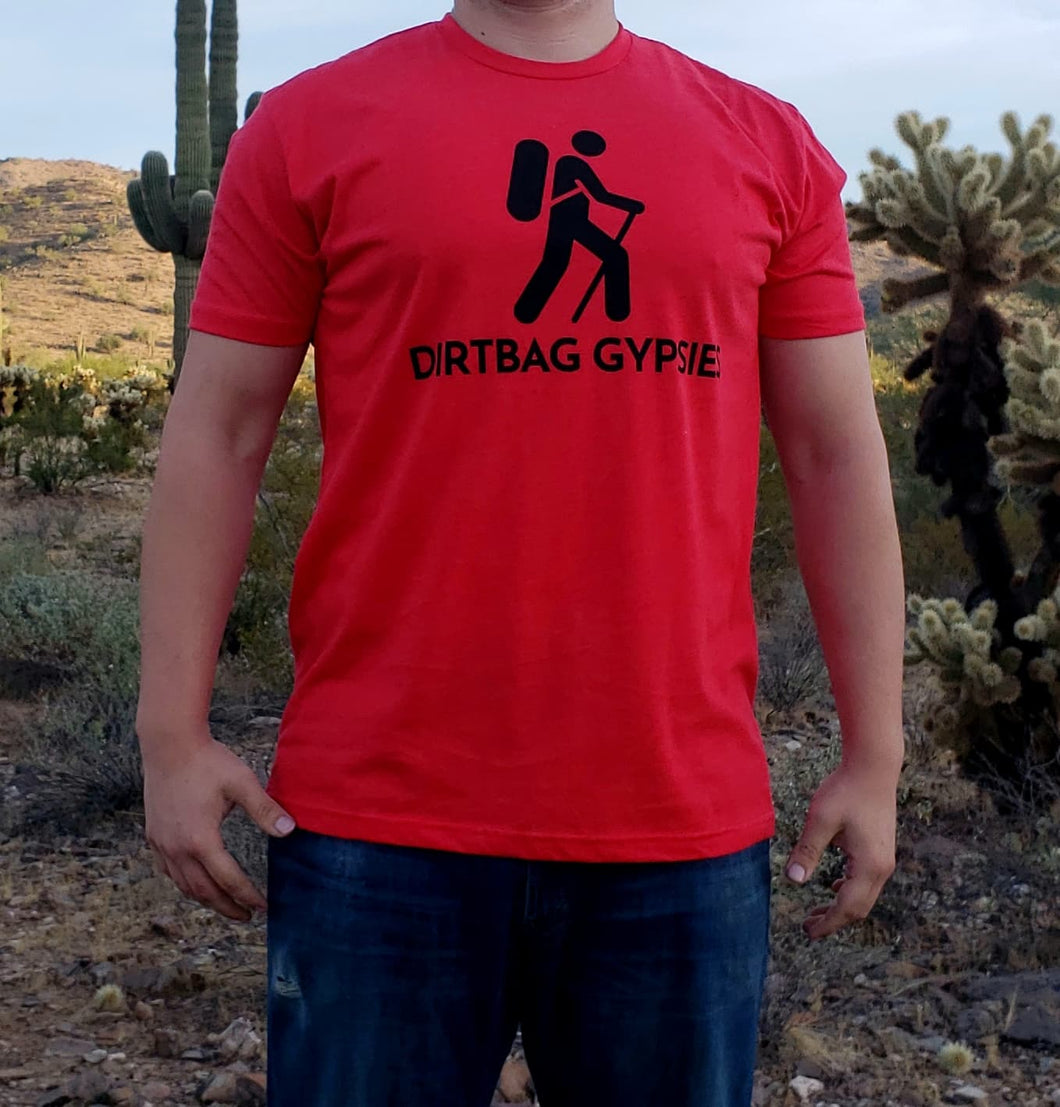Red DirtBag Gypsies Short Sleeve Shirt with Black logo