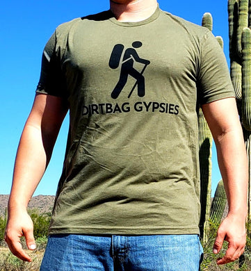 Military Green DirtBag Gypsies Short Sleeve Shirt with Black logo S-3XL