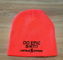 Load image into Gallery viewer, DO EPIC SHIT Orange with Black Beanie 8&quot; Knit