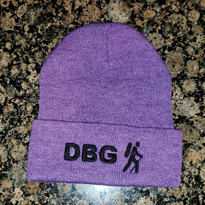 Heather Purple DBG 12" Knit Beanie with White Logo
