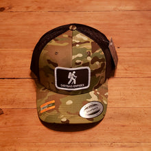 Load image into Gallery viewer, Multi Cam Camo/Black Trucker Patched Hat