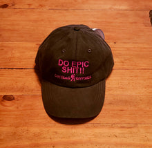 Load image into Gallery viewer, DO EPIC SHIT!!  ADAMS Black Dirtbag Gypsies Hat! White,  Aqua Blue and Neon Pink Adams Optimum Solid Pigment Dyed Hat.