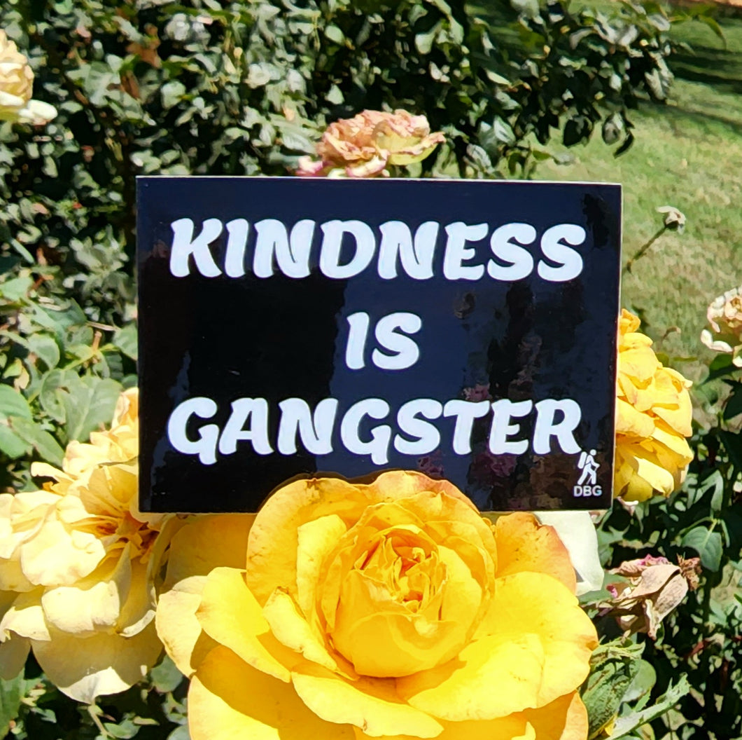 Kindness is Gangster in White Tumbler Rectangle Sticker
