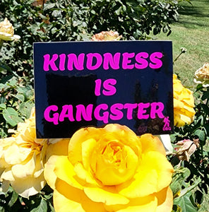 Kindness is Gangster in Neon Pink Tumbler Rectangle Sticker
