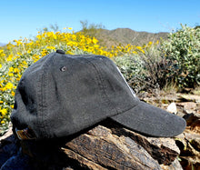 Load image into Gallery viewer, Black Dirtbag Gypsies Patched Hat! Adams Optimum Solid Pigment Dyed Hat.