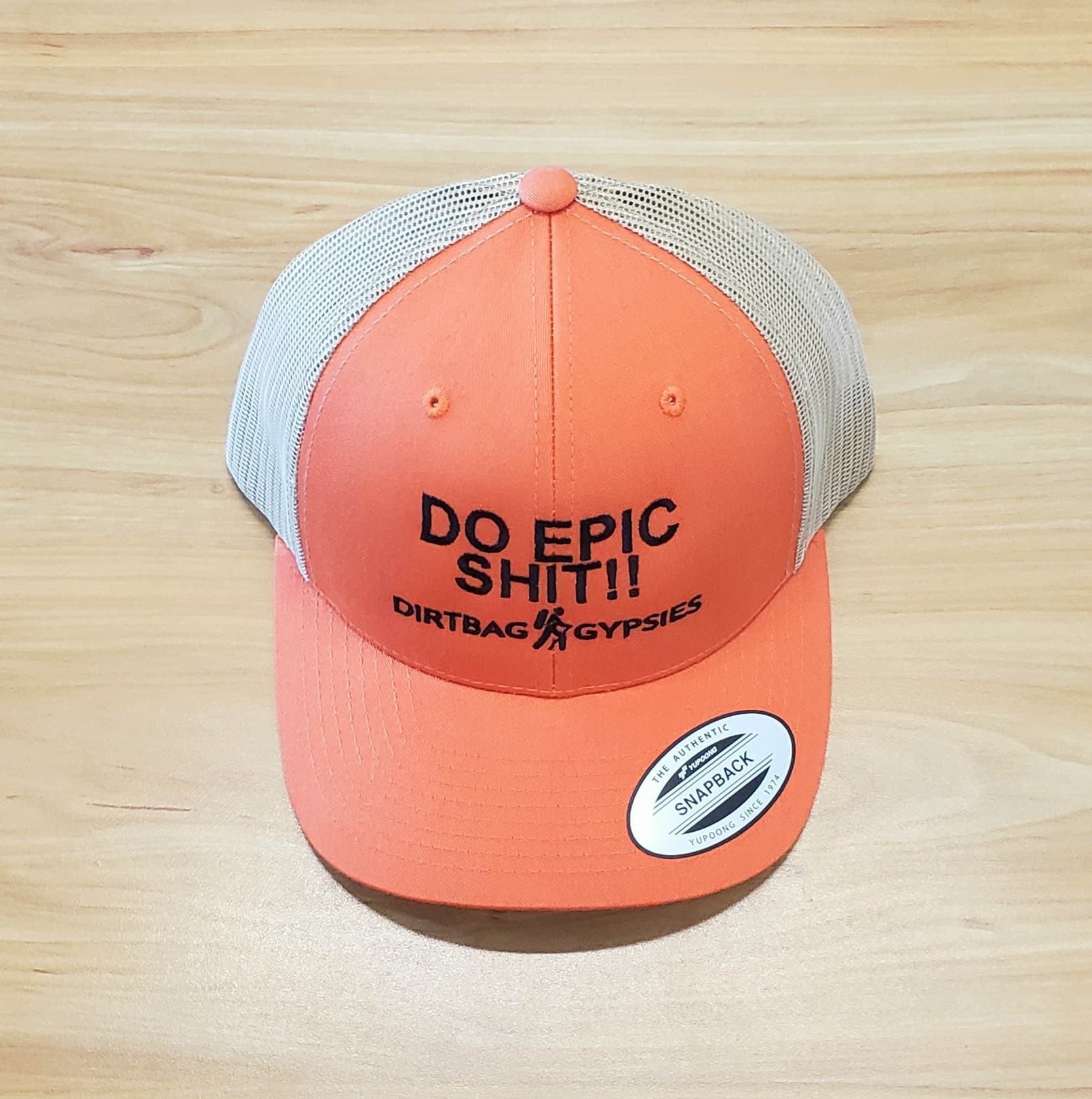 DO EPIC SHIT!! Rustic Orange/Khaki DirtBag Gypsies Snap Back Hat with –  Dirtbag Gypsies