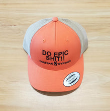 Load image into Gallery viewer, DO EPIC SHIT!!  Rustic Orange/Khaki DirtBag Gypsies Snap Back Hat with Black