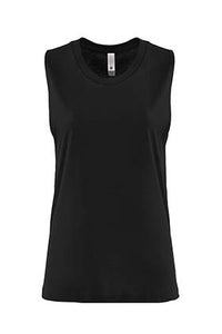 Black Ladies Muscle Tank Top with White Hiker