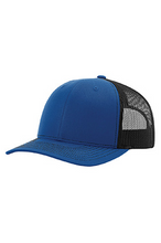 Load image into Gallery viewer, Blue/Black DirtBag Gypsies Snap Back Hat with Black Logo