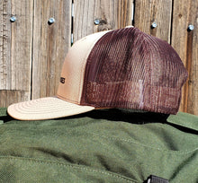 Load image into Gallery viewer, Khaki/Coffee DirtBag Gypsies Snap Back Hat with Black logo