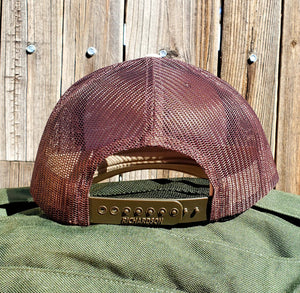 Khaki/Coffee DirtBag Gypsies Snap Back Hat with Black logo