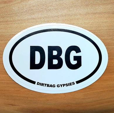 DBG White Oval Sticker