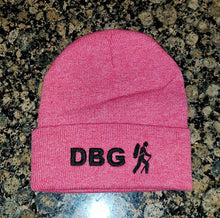Load image into Gallery viewer, Heather Red DBG 12&quot; Knit Beanie with Black Logo