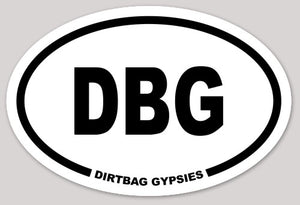DBG White Oval Sticker