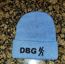 Load image into Gallery viewer, Heather Royal DBG 12&quot; Knit Beanie with Black Logo