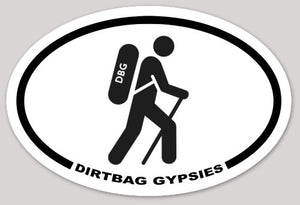 Dirtbag Gypsies Hiker Oval Sticker