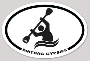 Dirtbag Gypsies Kayaker Oval Sticker