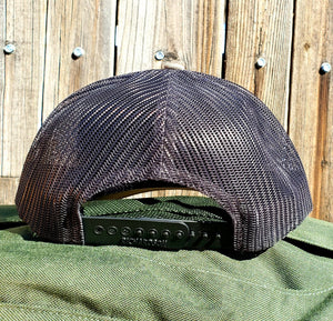 Military Green Loden/Black DirtBag Gypsies Snap Back Hat with Black logo