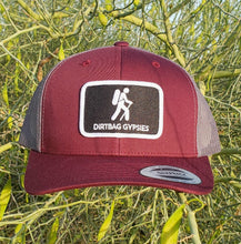 Load image into Gallery viewer, Maroon with Gray Trucker Patched Snapback Hat