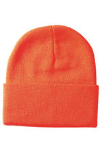 Load image into Gallery viewer, Orange with Black DBG Logo 12&quot; Knit Beanie