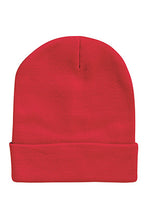 Load image into Gallery viewer, Red with Black DBG Logo 12&quot; Knit Beanie USA Made